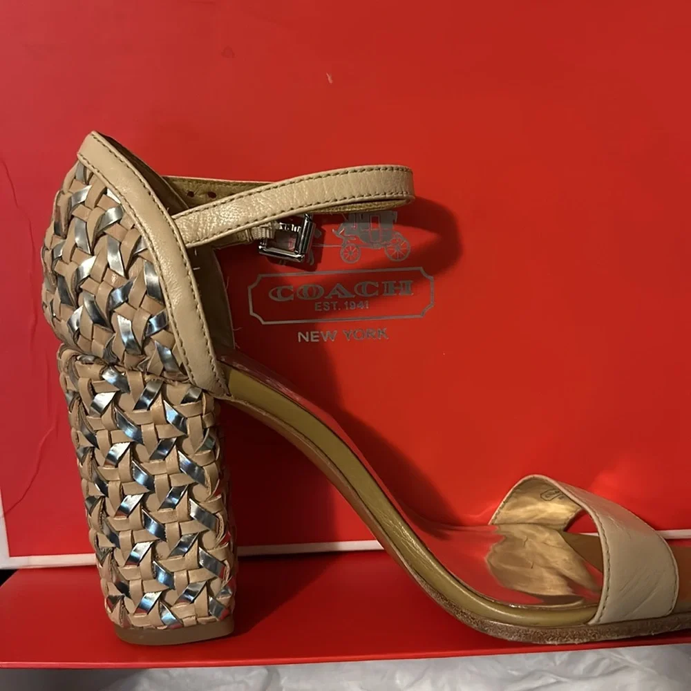 Coach Braided Block Heel Sandals